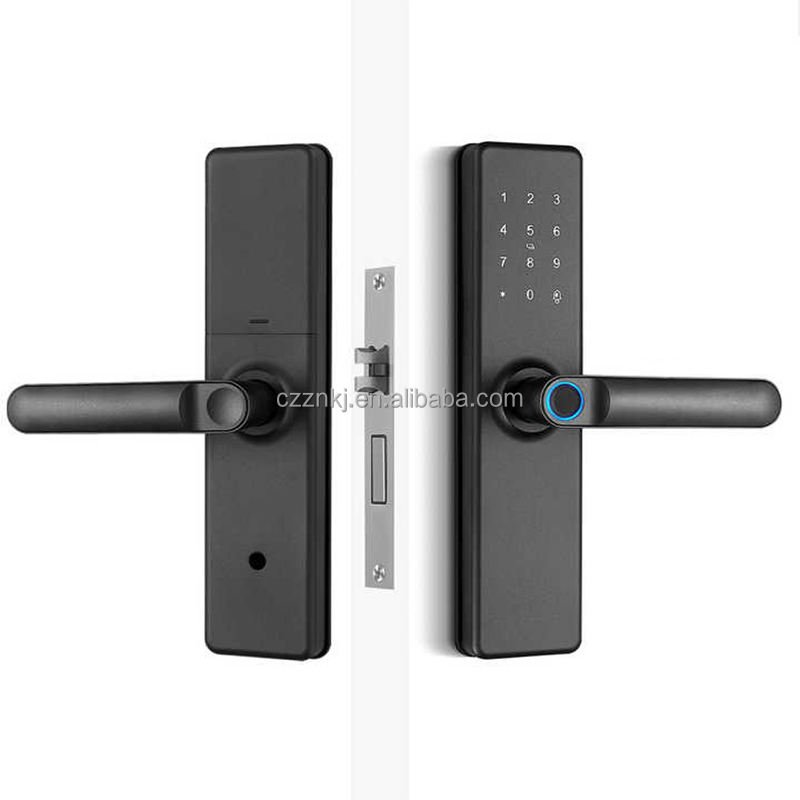 Chenzhuo New Automatic Tuya WiFi Smart Zinc Alloy Aluminum Alloy Wood Door Biometric Fingerprint Code Password Digital Lock